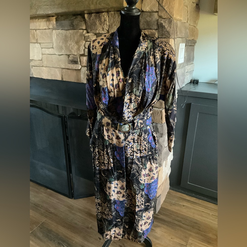 Vintage Sweet Miranda Belted Floral Midi Dress Size 14